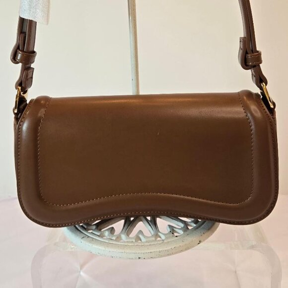 Women Shoulder Purse Vintage/Trendy Bag- Small Tote Handbag - Brown - Picture 5 of 11